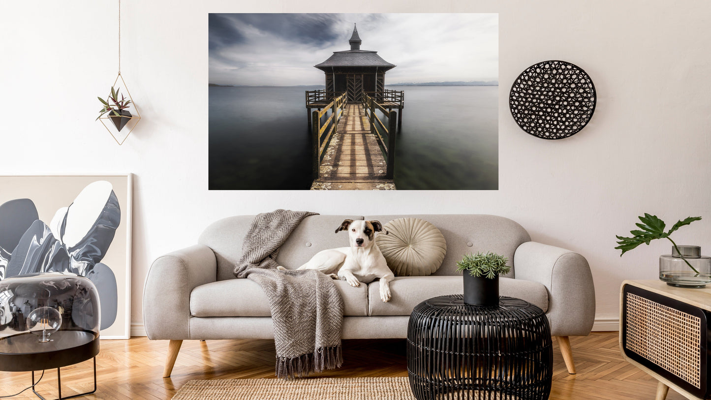 Fränzi Raufer Photography Bild Wandbild Badehaus in Gorgier, Schweiz